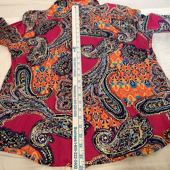 Lauren Ralph Lauren Fuchsia Paisley Button-Down Shirt Women’s Size Large - Picture 10 of 11